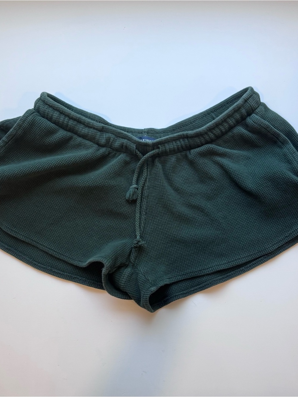 Brandy Melville Dark Green Waffle Knit Athletic Shorts